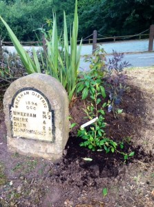 Memorial bank and milestone
