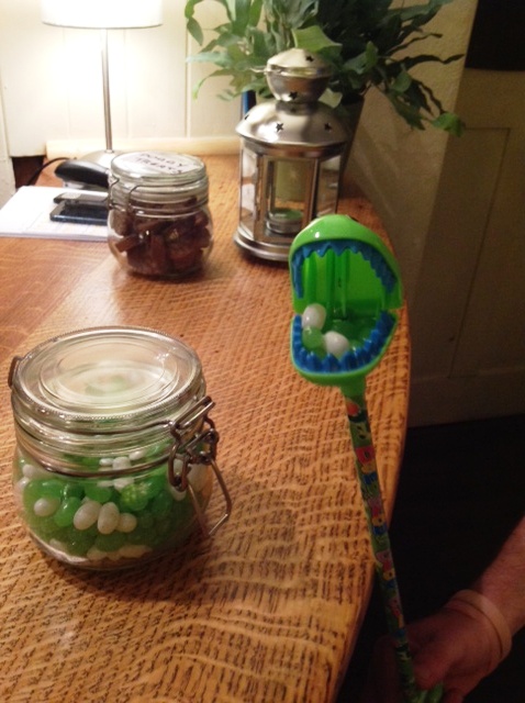 Cygnetasaurus Max eats jelly beans